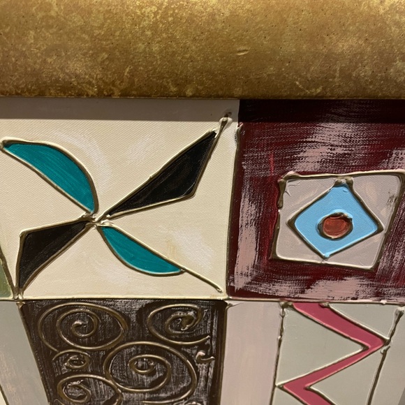 Modern and Textured Oil Painting with Gold Frame - Picture 5 of 7